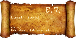 Bunzl Tibold névjegykártya